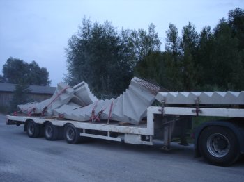 Transport von Betonfertigteilen